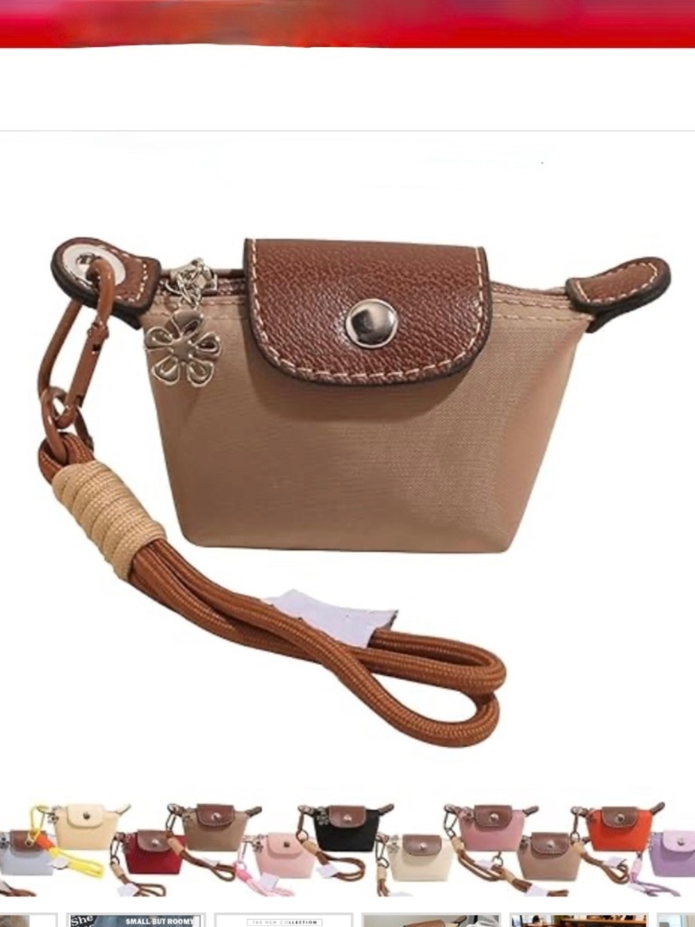 Mini Nylon Dumpling Bag Detachable Nylon Wrist Strap Coin Purse Mini Wristlet